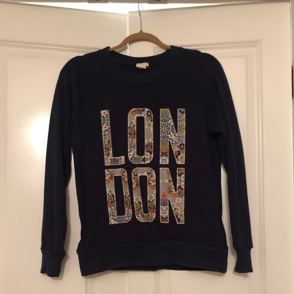 Navy J Crew London sweatshirt